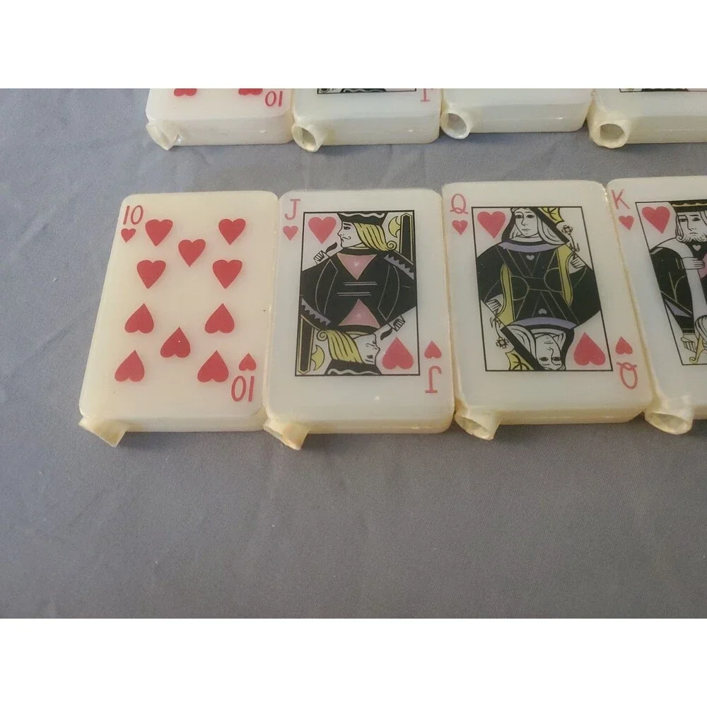 10 Vtg Bar Camper Rv String Light Covers Playing Cards Ace Hearts Royal Flush
